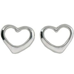 Sterling Silver Heart Shaped Stud Earrings