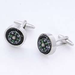 Compass Cuff Links with Personalized Case