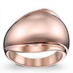 Rose Gold Plated Form Domed Ring