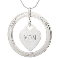 Mother's Personalized Loop with Heart Tag Pendant