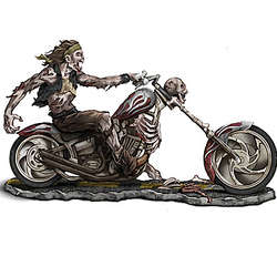Zombie Biker Motorcycle Figurine