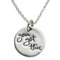 You Got This Silver Disc Necklace