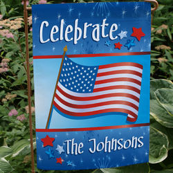 July 4th Celebration Personalized Garden Flag
