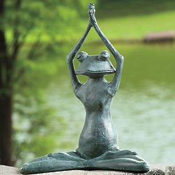 Stretching Yoga Frog Garden Statue