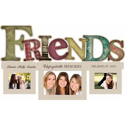 Personalized Friends Word 3 Picture Frame