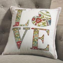 Love Outline Stitch Pillow
