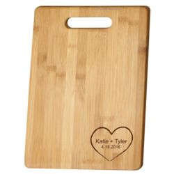 Personalized Heart Theme Bamboo Cutting Board