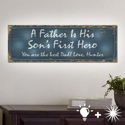 Personalized TwinkleBright LED First Hero Canvas Print