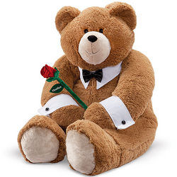Big Hunka Love Chippenhunk Teddy Bear with Velvet Rose