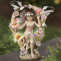 Solar Butterfly Kisses Fairy Figurine