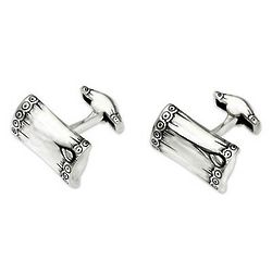 Tropical Bamboo Sterling Silver Cufflinks