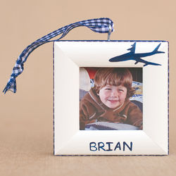 Personalized Airplane Picture Frame Christmas Ornament