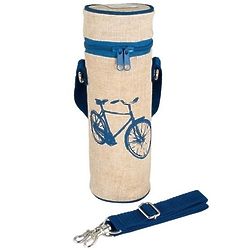 Blue Bicycle Insulated Water Bottle Bag