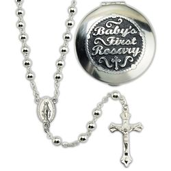 Adorable Baptism Rosary and Case
