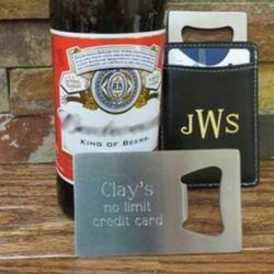 Personalized Stainless Steel Credit Card Bottle Opener