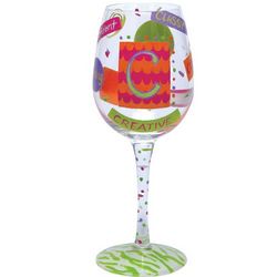 Letter C Wine Glass