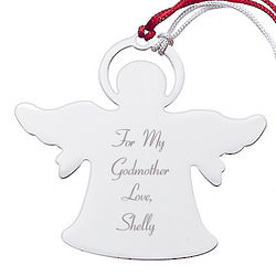 Personalized Silver Angel Ornament