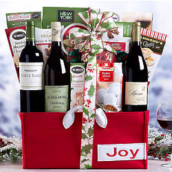 Joy to the World Holiday Wine Assortment Gift Basket