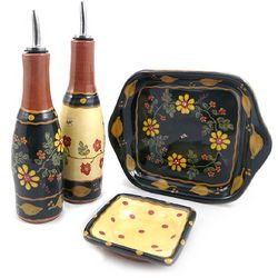 Romany Old Rose Handcrafted Terra Cotta Oil and Vinegar Set