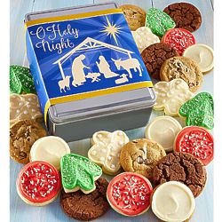 Christmas Cookies in Nativity Scene Gift Tin