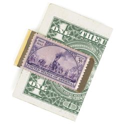 Brass Train Stamp Money Clip
