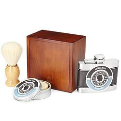 Bootleg Shaving Set in Wood Gift Box