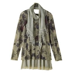 Vintage Floral Shirt and Scarf