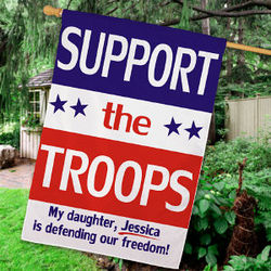 Personalized Support Our Troops House Flag