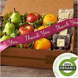 Fruit and Snacks Box with Thank You Ribbon