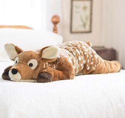 Fuzzy Spotted Fawn Body Pillow