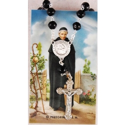 St. Peregrine Auto Rosary and Prayer Card