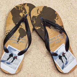 Personalized World Traveler Beacher Photo Sandal