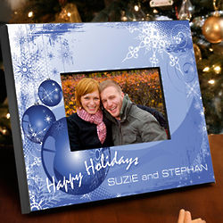 Blue Christmas Personalized Picture Frame