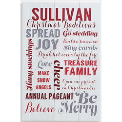 Personalized Holiday Family Traditions 16" x 24" Canvas Print