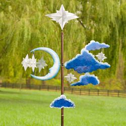 Stars Moon and Clouds Wind Spinner