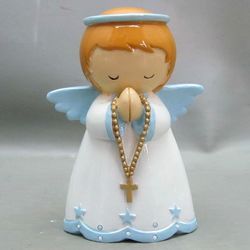 Boy's Hand-Painted Guardian Angel Statue