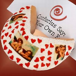 Personalized Cherubs and Hearts Giant Valentine's Fortune Cookie