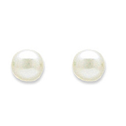 14k Yellow Gold Prong Pearl Birthstone Stud Earrings