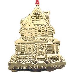 Personalized Snow Capped Home Christmas Ornament