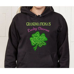 Grandma's Lucky Charms Black Hooded Sweatshirt