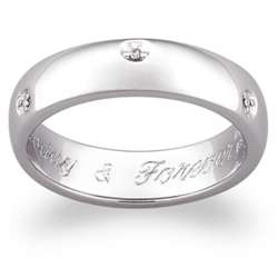 Engraved Diamond Promise Ring