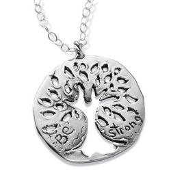 Be Strong Silver Tree Pendant