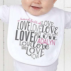 A Heart Full of Love Personalized Baby Bib