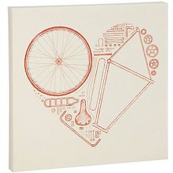 Bike Parts 12" Heart Canvas Print