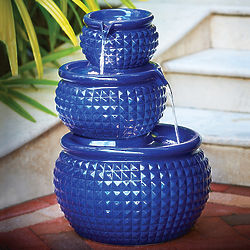 3-Tier Ceramic Pot Outdoor Fountain