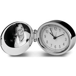 Polished Silver Oval Alarm Clock
