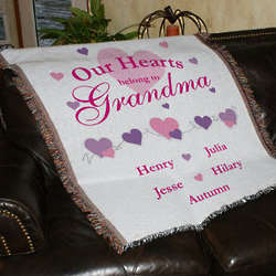 Personalized Our Hearts Belong To Tapestry Throw Blanket