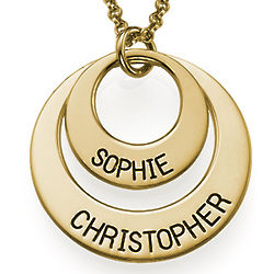 Personalized Gold-Plated Disc Necklace for Mom