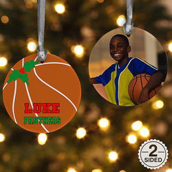2 Sided Basketball Personalized Photo Ornament