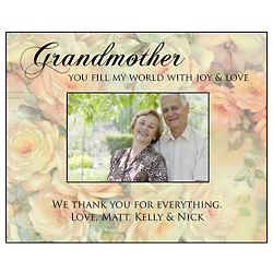 Grandmother's Personalized Flower Photo Frame